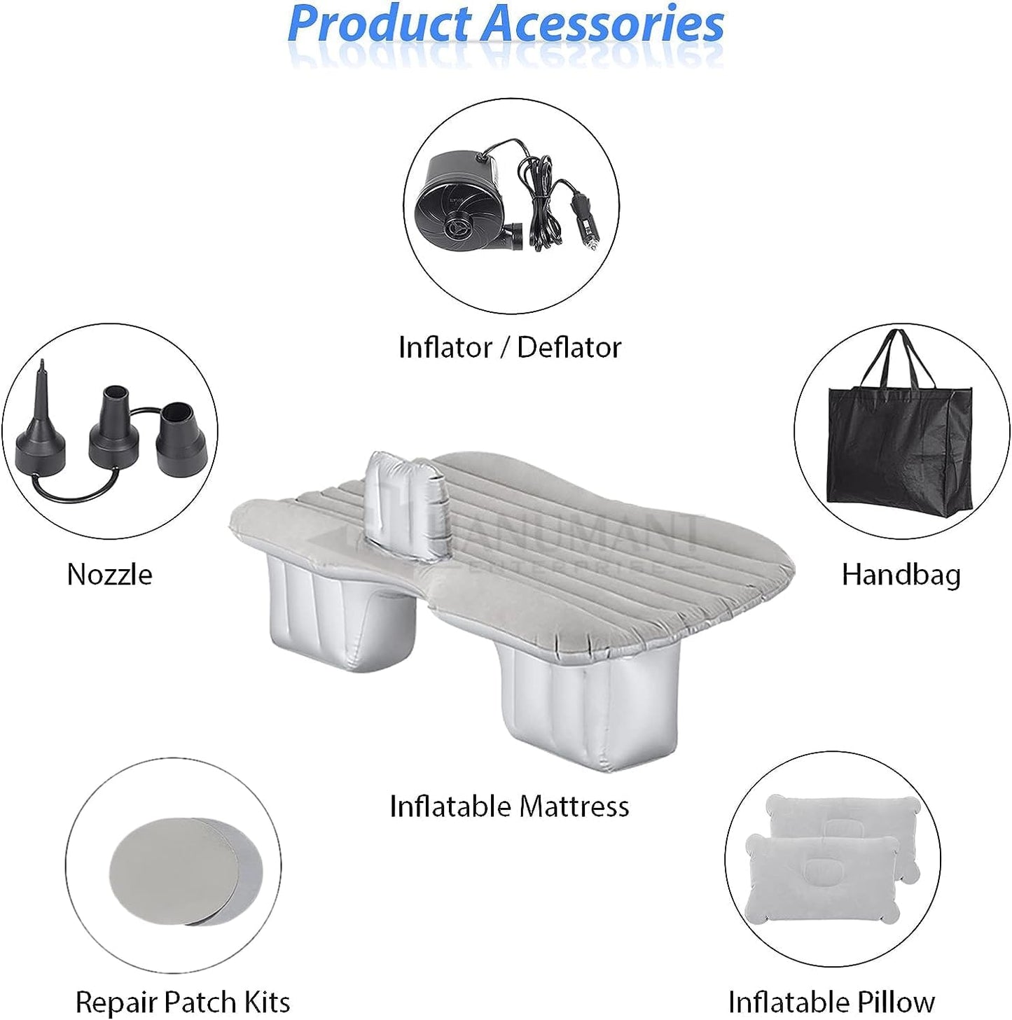 ToolWide™- Grey Inflatable Car Bed (AIRPUMP FREE)