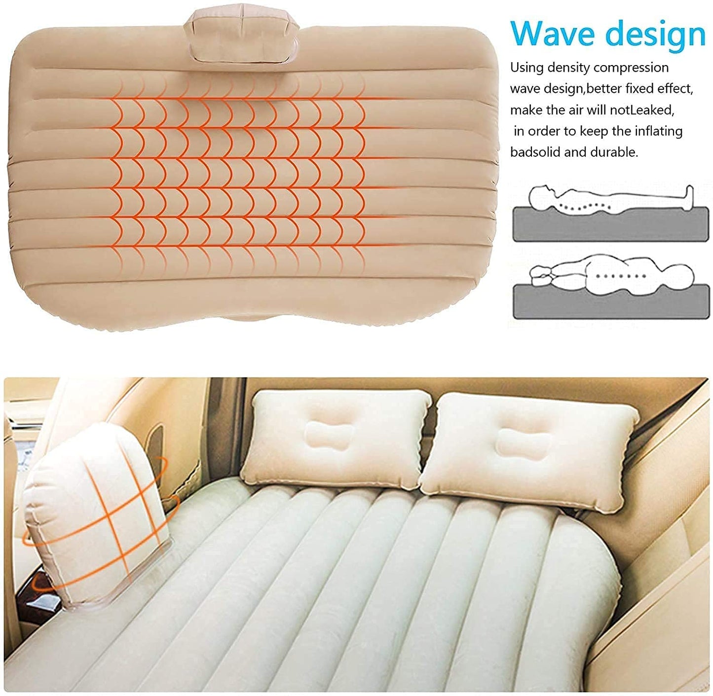 ToolWide™-Beige Inflatable Car Bed (AIRPUMP FREE)